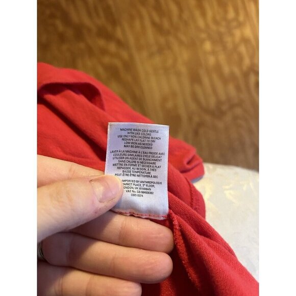 Anthropologie Deletta Red Sleeveless Top Women’s Size S Tiered V-Neck Stretch - Picture 10 of 10